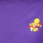 Looney Tunes - Purple Tweety Crew Neck Sweatshirt 1990s X-Large Vintage Retro
