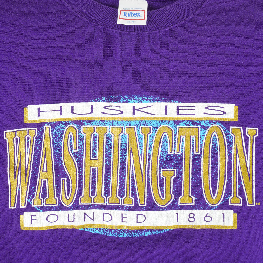 NCAA (Tultex) - Washington Huskies Crew Neck Sweatshirt 1990s X-Large Vintage College Football