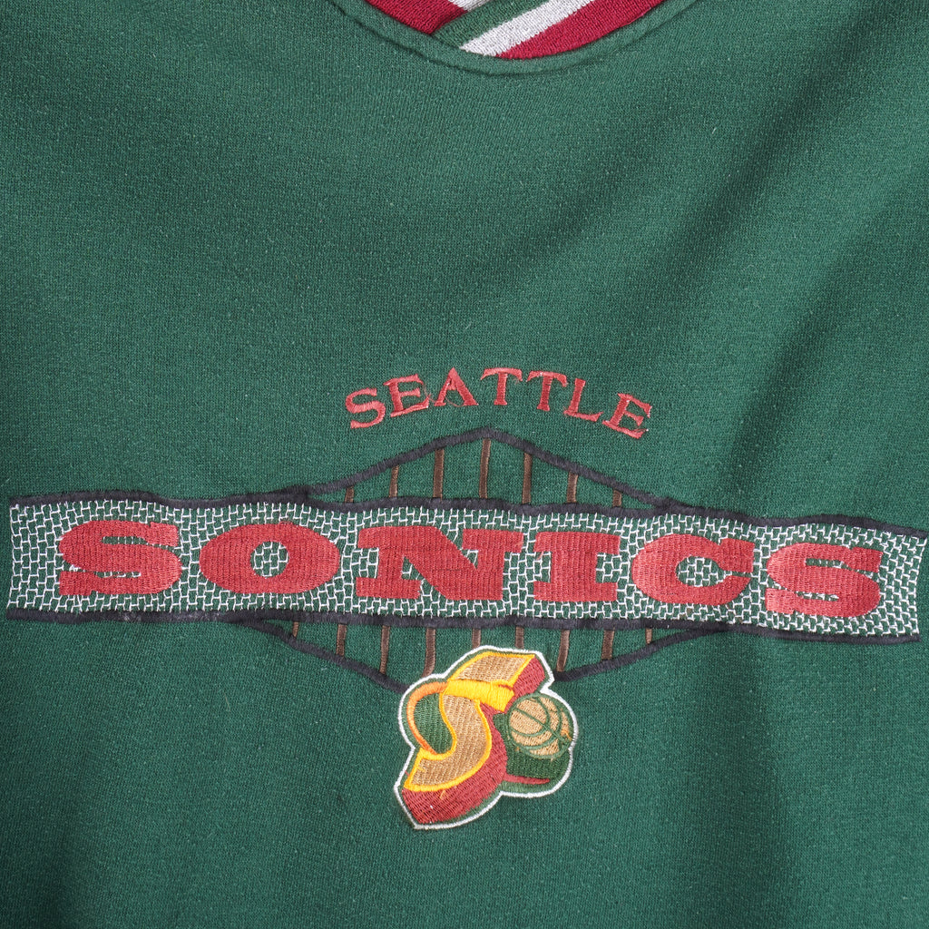 Starter - Seattle SuperSonics Embroidered Crew Neck Sweatshirt 1990s Large Vintage Retro Basketball