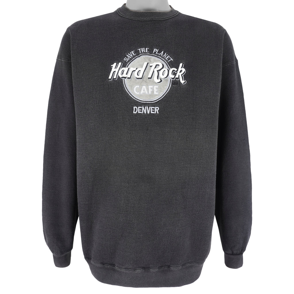 Vintage - Hard Rock Denver Embroidered Crew Neck Sweatshirt 1990s X-Large