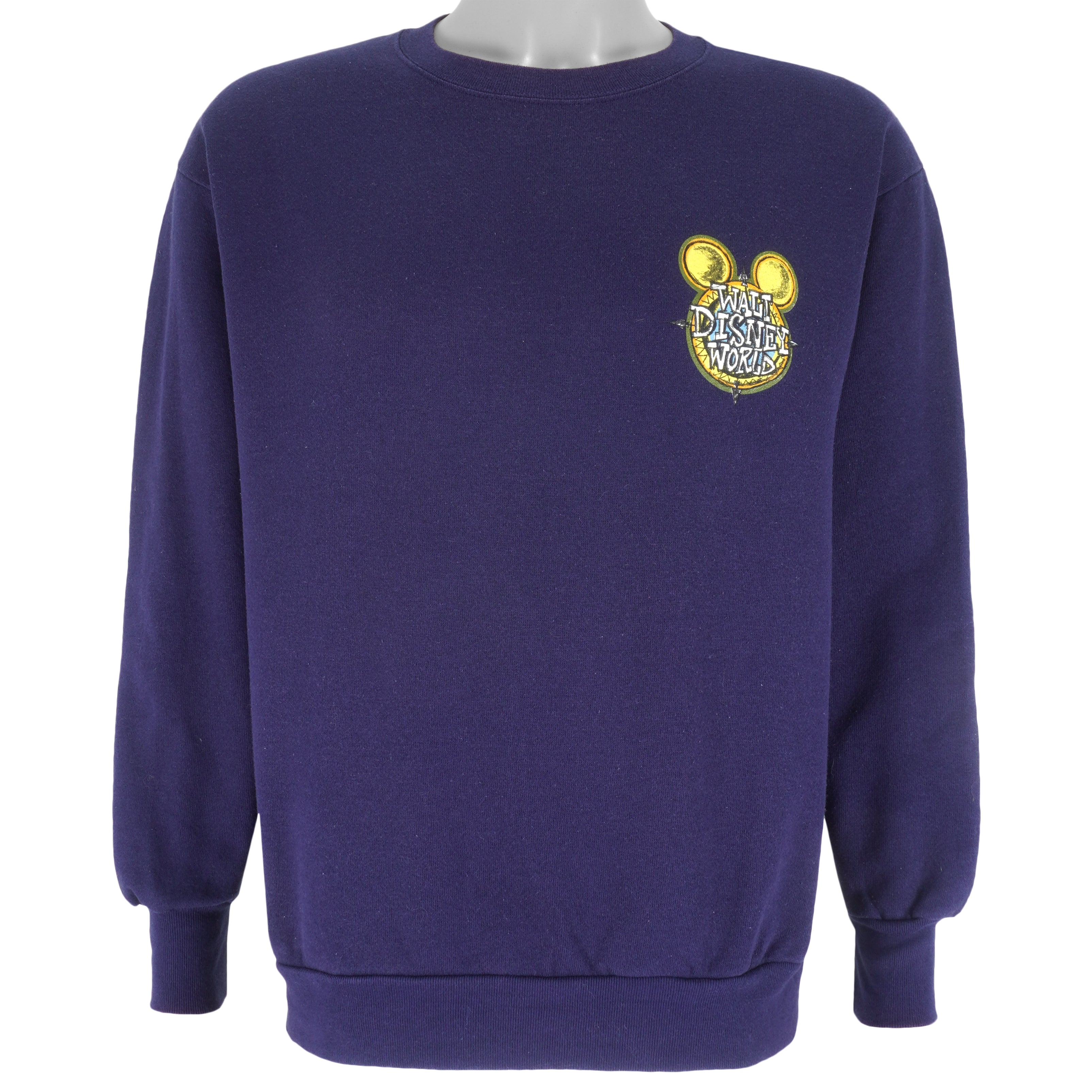 Disney - Mickey Mouse Crew Neck Sweatshirt 1990s Large Vintage Retro