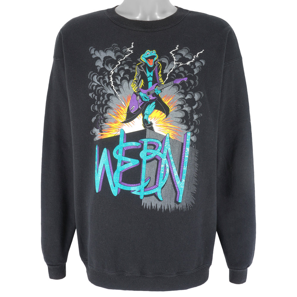 Vintage - WEBN Rock Radio Station Crew Neck Sweatshirt 1990s Large Vintage Retro