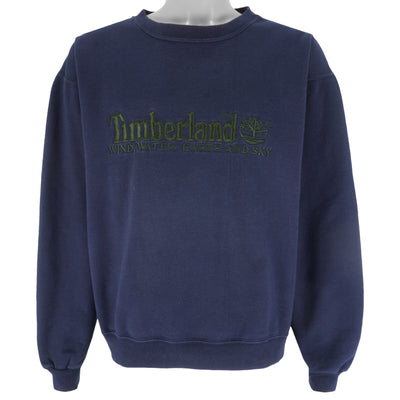 Timberland - Blue Wind Water Earth and Sky Crew Neck Sweatshirt 1990s Large