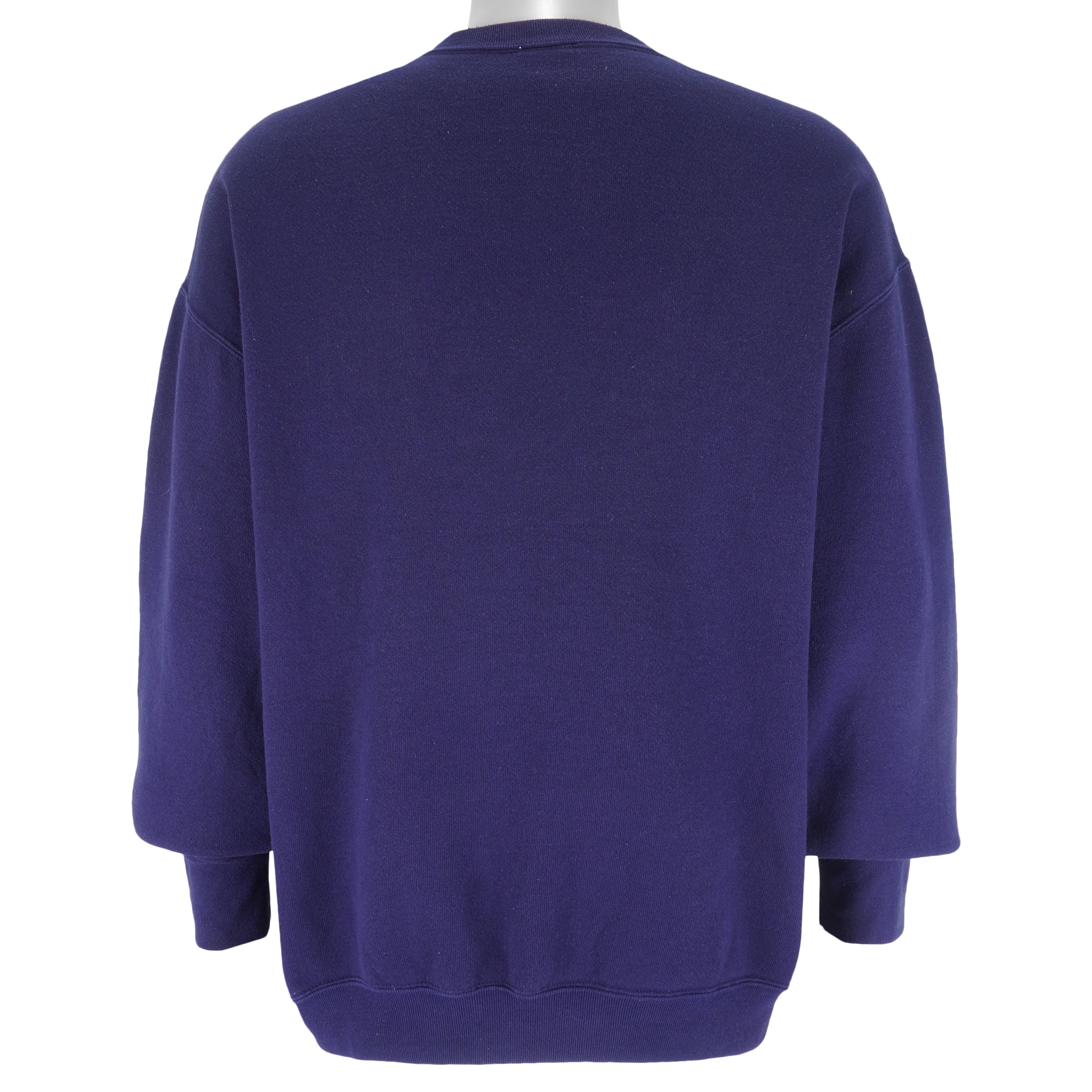 Budweiser (Defoor) - Blue Bud World Crew Neck Sweatshirt 1990s X-Large Vintage Retro