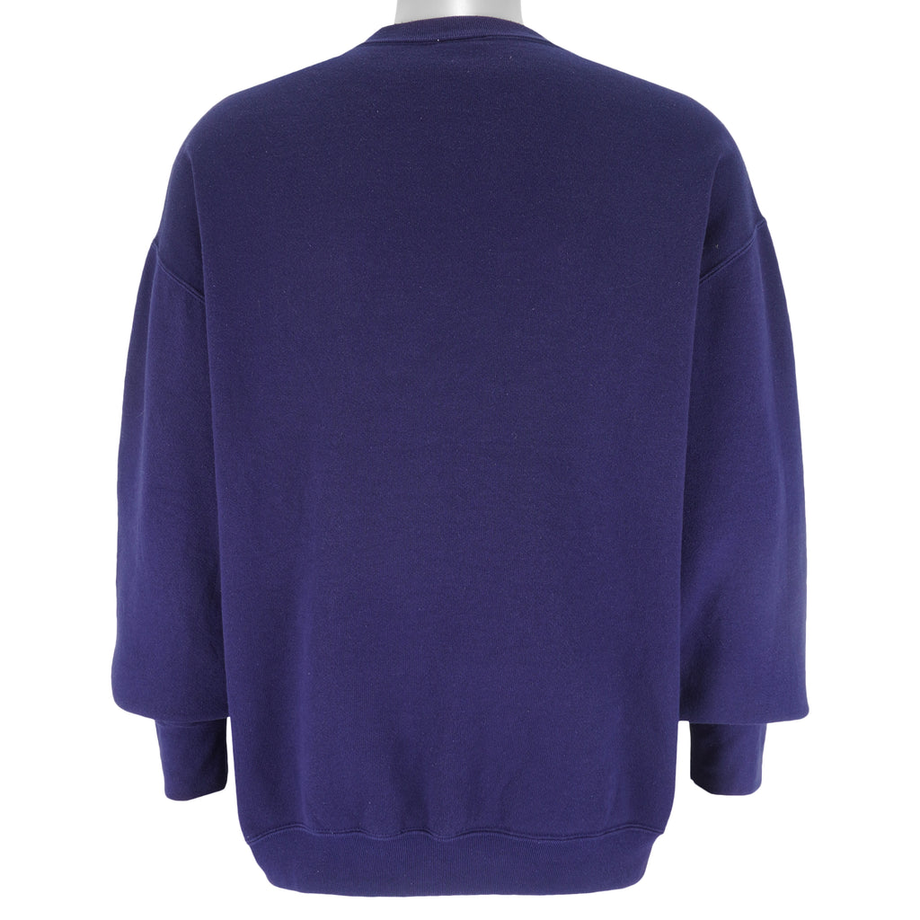 Budweiser (Defoor) - Blue Bud World Crew Neck Sweatshirt 1990s X-Large Vintage Retro