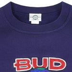 Budweiser (Defoor) - Blue Bud World Crew Neck Sweatshirt 1990s X-Large Vintage Retro