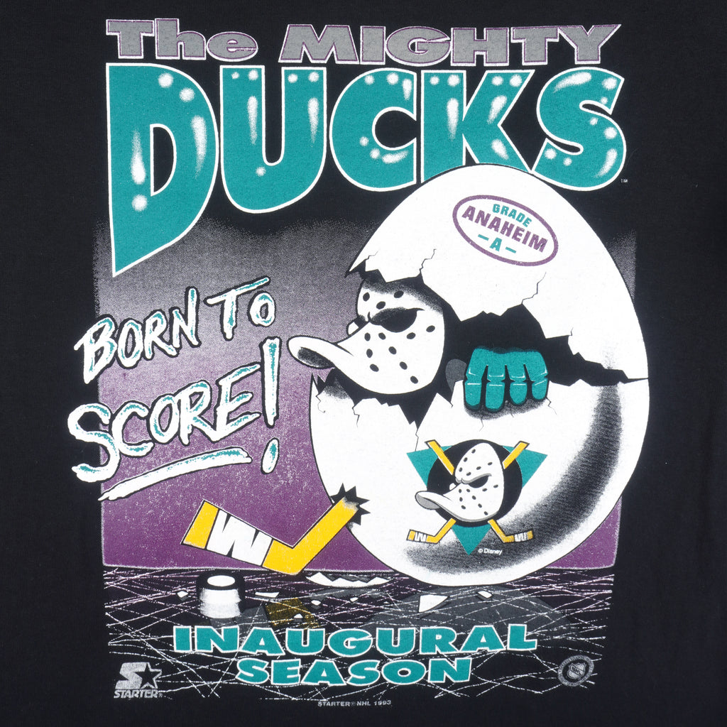 Starter - The Mighty Ducks Born To Score T-Shirt 1993 X-Large Vintage Retro Hockey