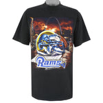 NFL (Lee) - Black St. Louis Rams Big Logo T-Shirt 2001 Large Vintage Retro Football