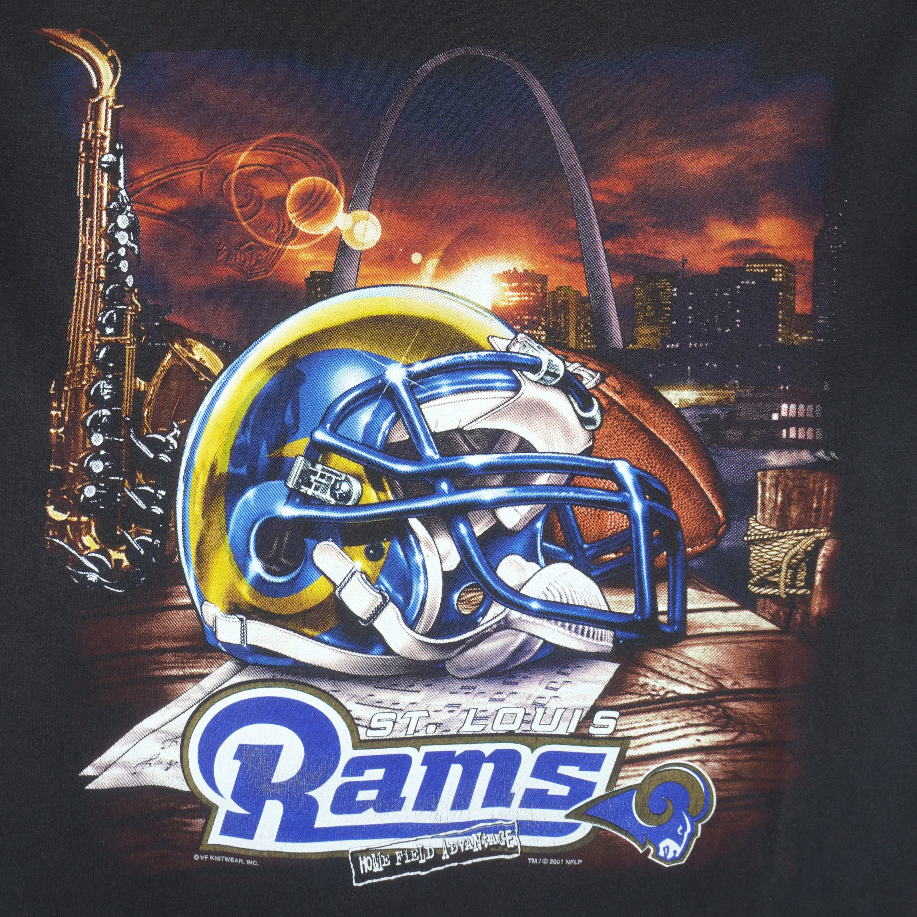 Vintage NFL (Lee) - St. Louis Rams Helmet T-Shirt 2001 Large