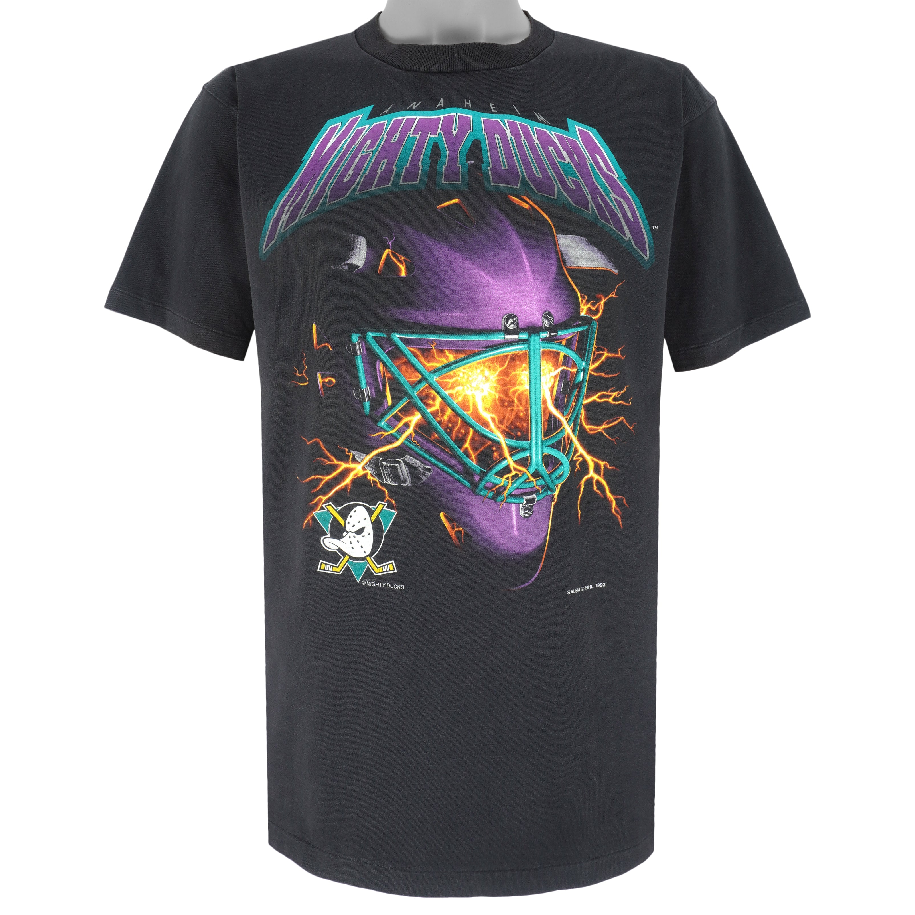 NHL (Salem) - Anaheim Mighty Ducks Single Stitch T-Shirt 1993 Large Vintage Retro Hockey