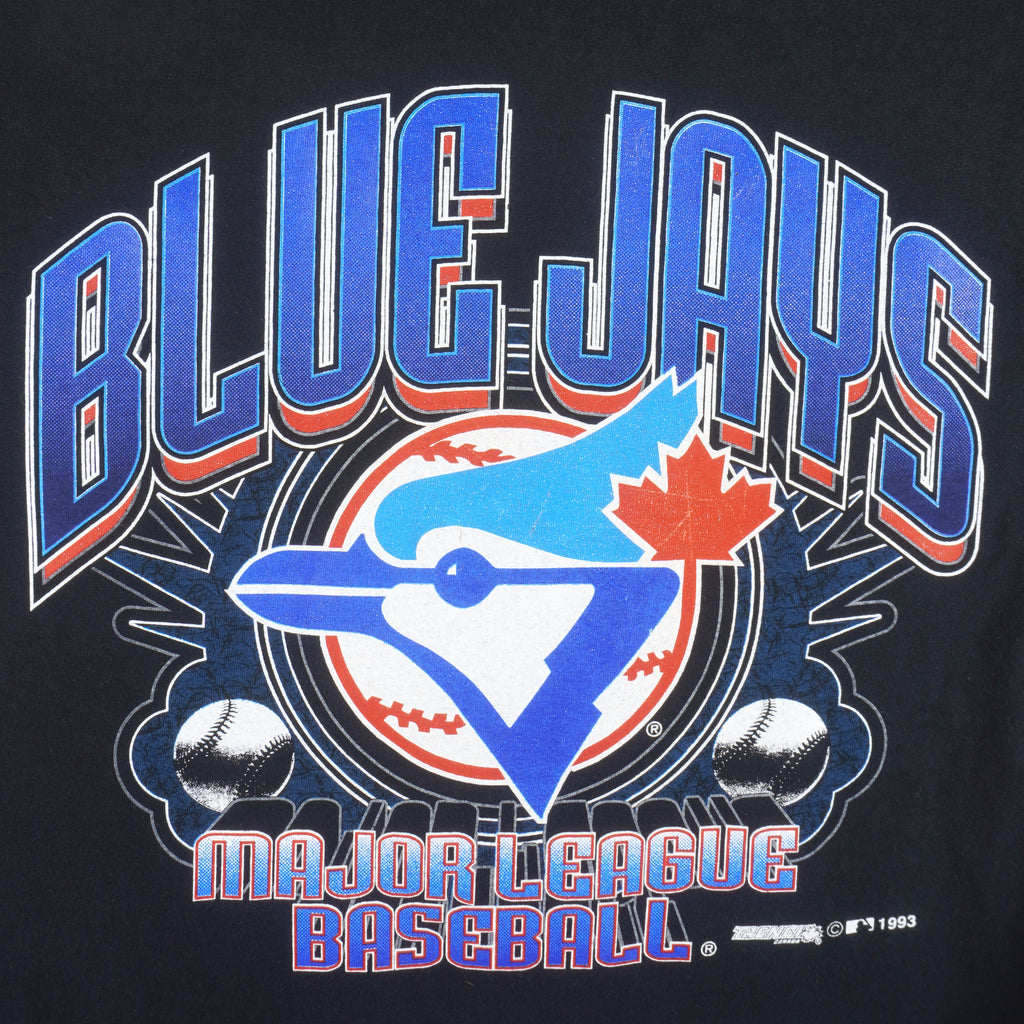 MLB (Trench) - Blue jays Big Logo Champions T-Shirt 1993 Large Vintage Retro Baseball