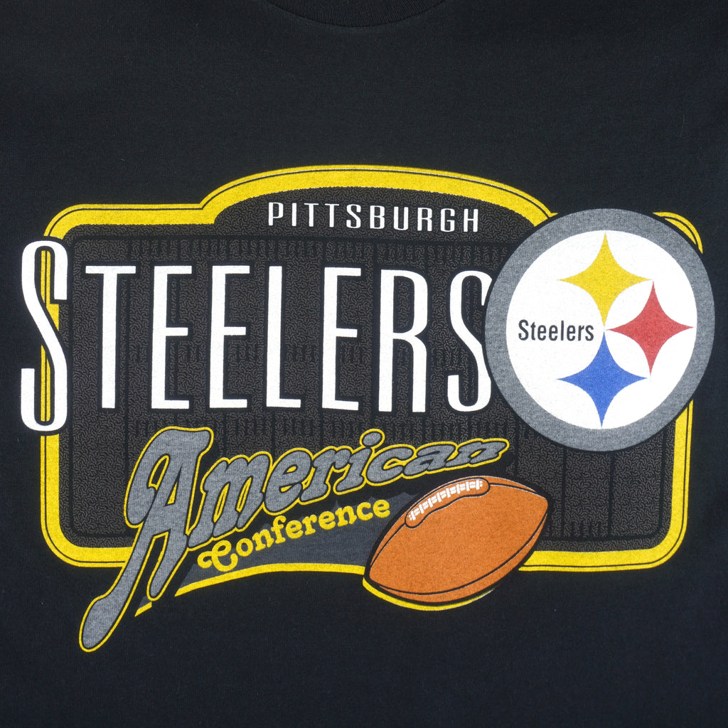 NFL - Pittsburgh Steelers American Conference T-Shirt 1995 Large Vintage Retro Football