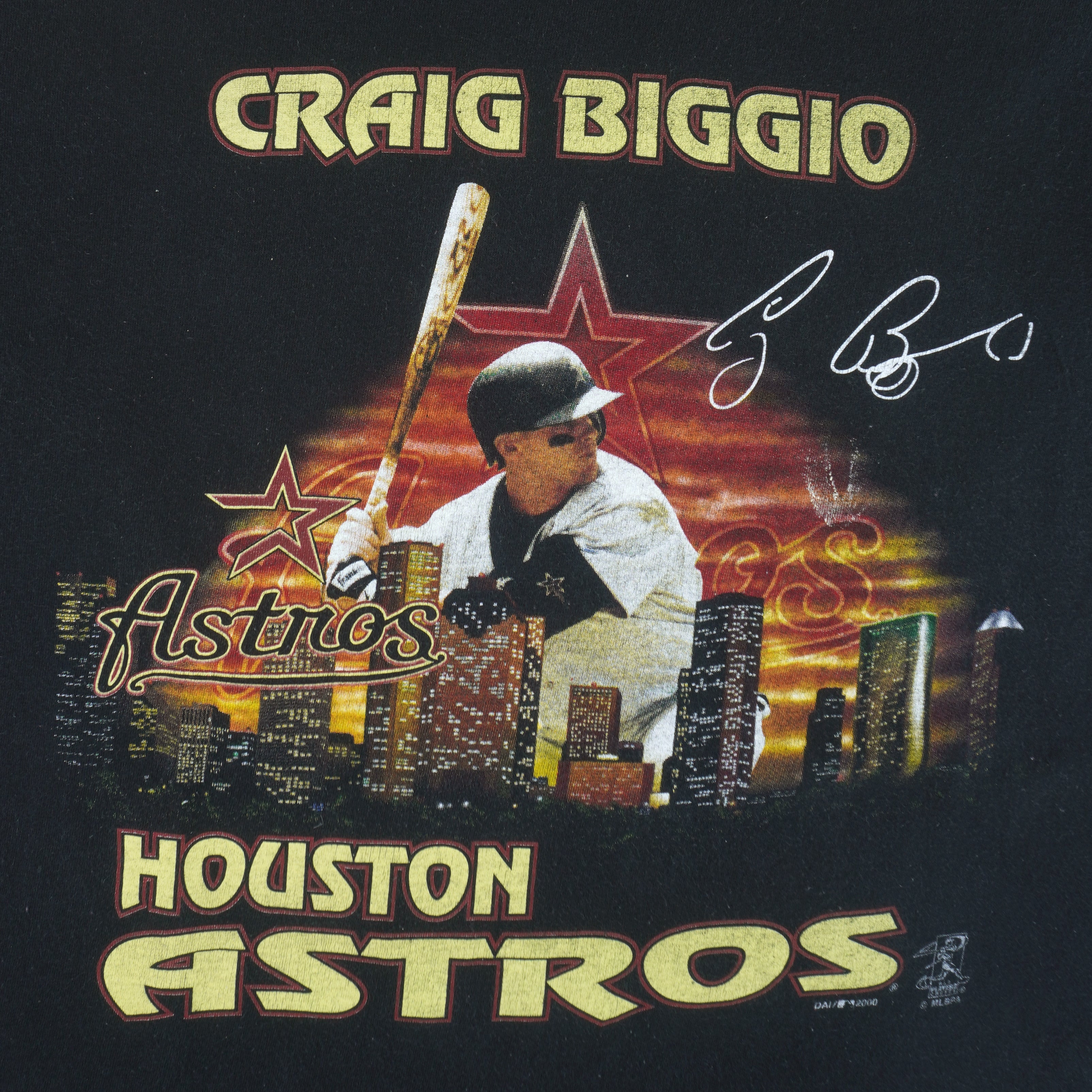 MLB (True Fan) - Houston Astros Craig Biggio T-Shirt 2000 Large Vintage Retro Baseball