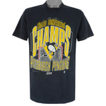 NHL (Salem) - Pittsburgh Penguins Stanley Cup Championship T-Shirt 1991 X-Large Vintage Retro Hockey
