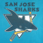 NHL - Blue San Jose Sharks Single Stitch T-Shirt 1990s X-Large Vintage Retro Hockey