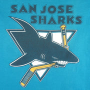 NHL - Blue San Jose Sharks Single Stitch T-Shirt 1990s X-Large Vintage Retro Hockey