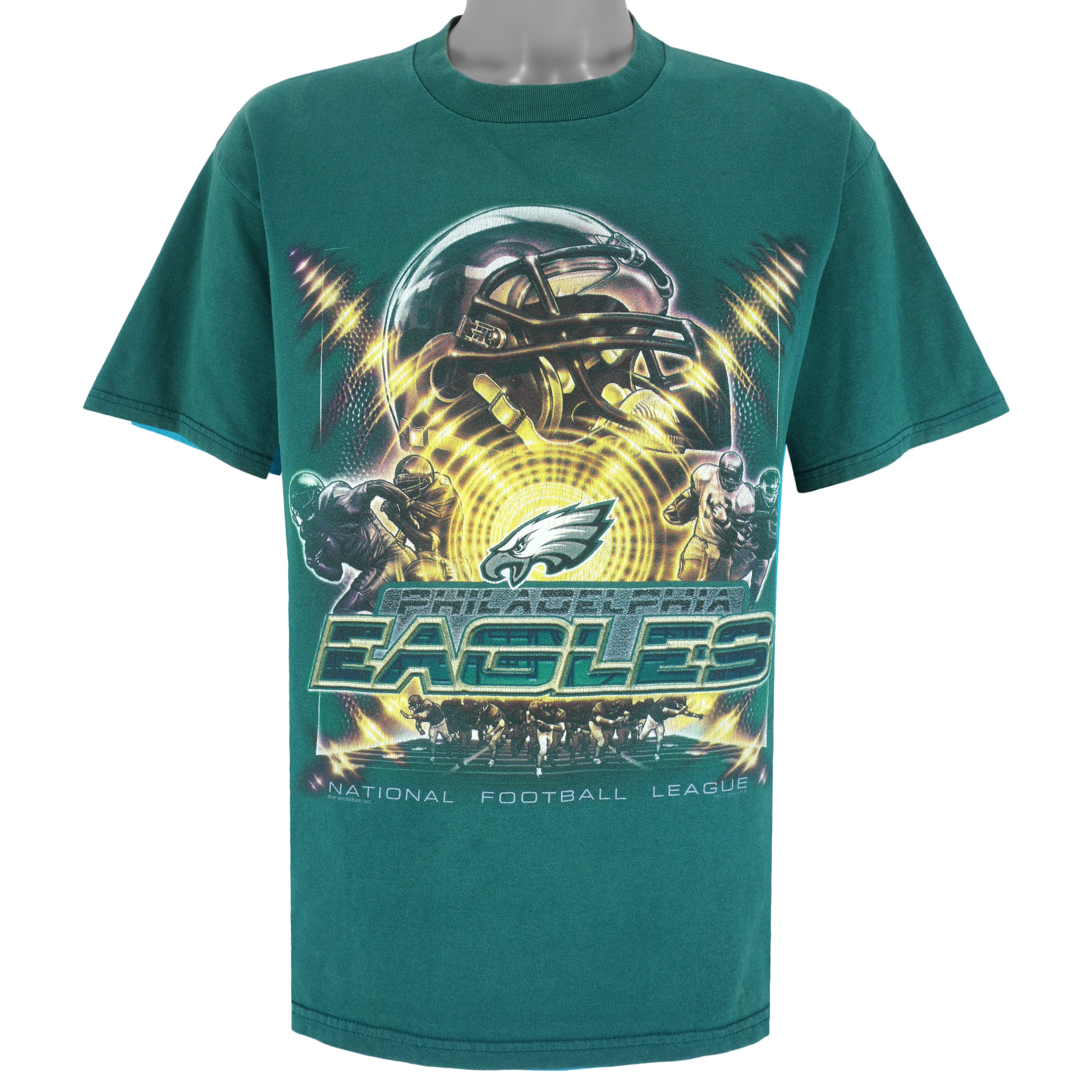 NFL (Lee) - Philadelphia Eagles Helmet T-Shirt 1990s Large Vintage Retro Football