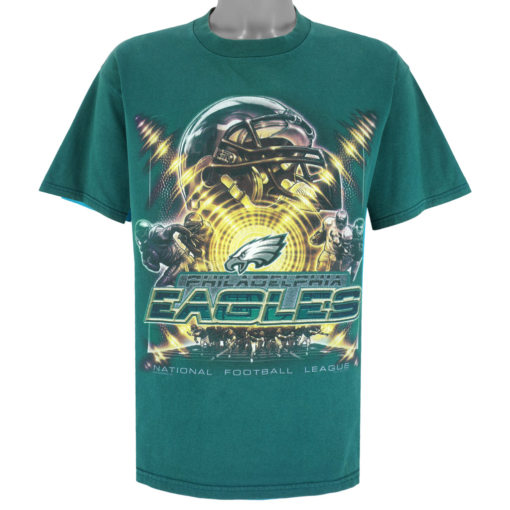 NFL (Lee) - Philadelphia Eagles Helmet T-Shirt 1990s Large Vintage Retro Football