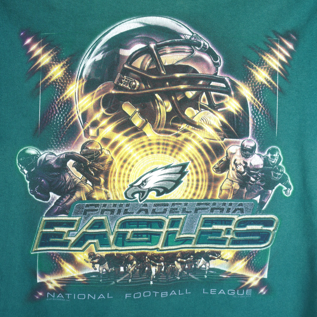 NFL (Lee) - Philadelphia Eagles Helmet T-Shirt 1990s Large Vintage Retro Football