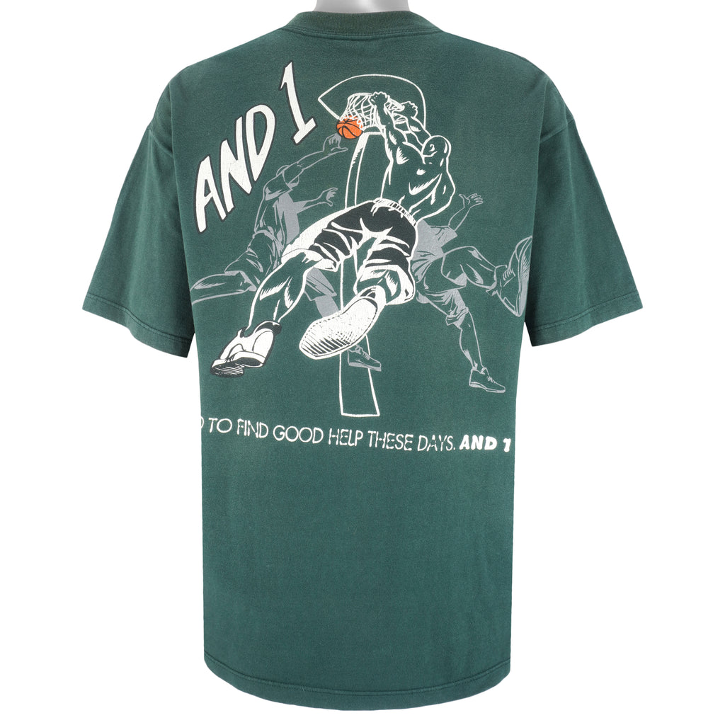 Vintage (And 1) - Green Baller for Life Basketball T-Shirt 1990s X-Large Vintage Retro