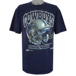 NFL (Salem) - Dallas Cowboys Helmet Single Stitch T-Shirt 1992 X-Large