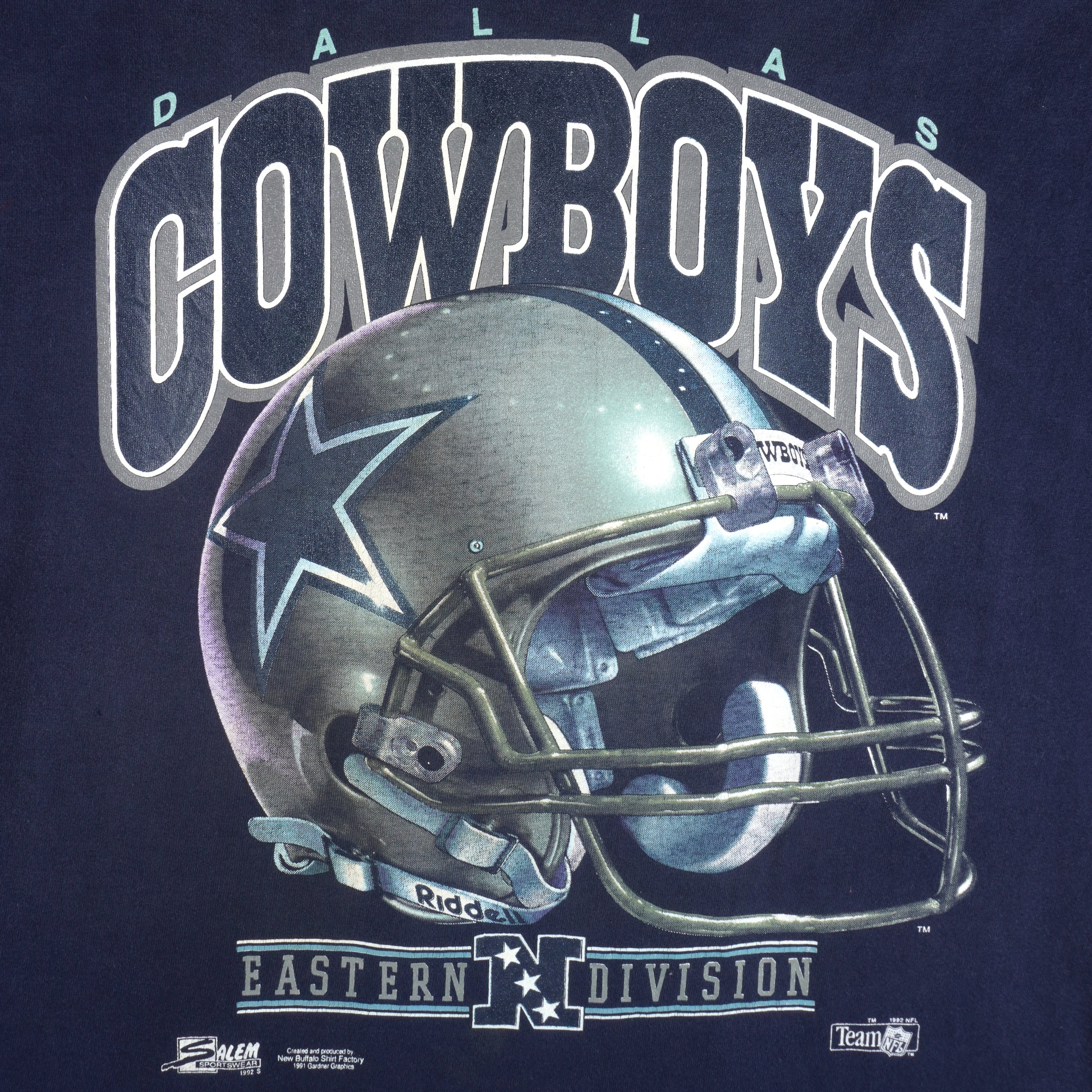 Vintage NFL (Salem) - Dallas Cowboys Helmet Single Stitch T-Shirt 1992 X-Large