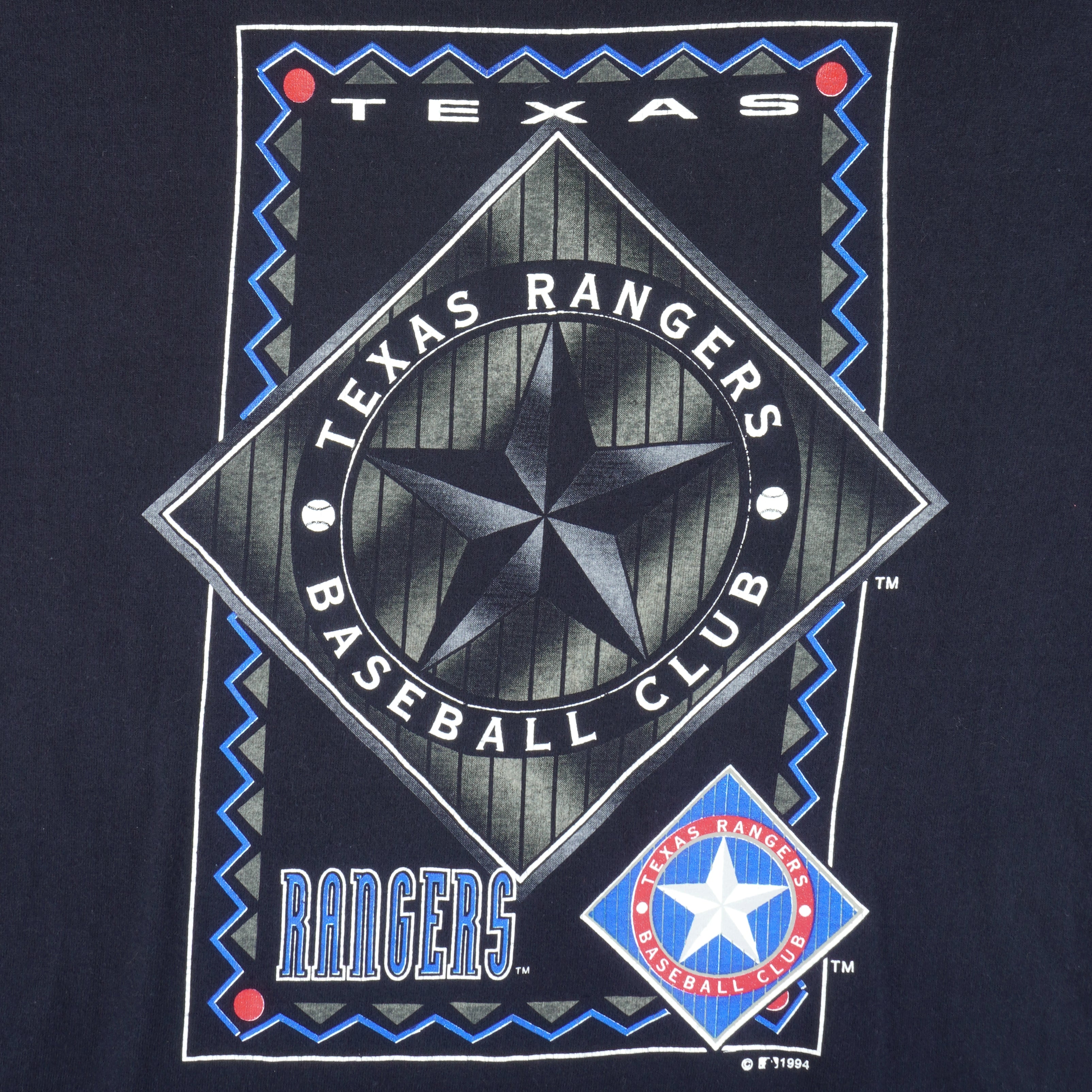 MLB (Competitor) - Texas Rangers Big Logo T-Shirt 1994 X-Large Vintage Retro Baseball