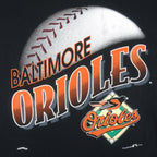 MLB (Nutmeg) - Baltimore Orioles Big Logo T-Shirt 1995 Large Vintage Retro Baseball
