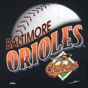 MLB (Nutmeg) - Baltimore Orioles Big Logo T-Shirt 1995 Large Vintage Retro Baseball