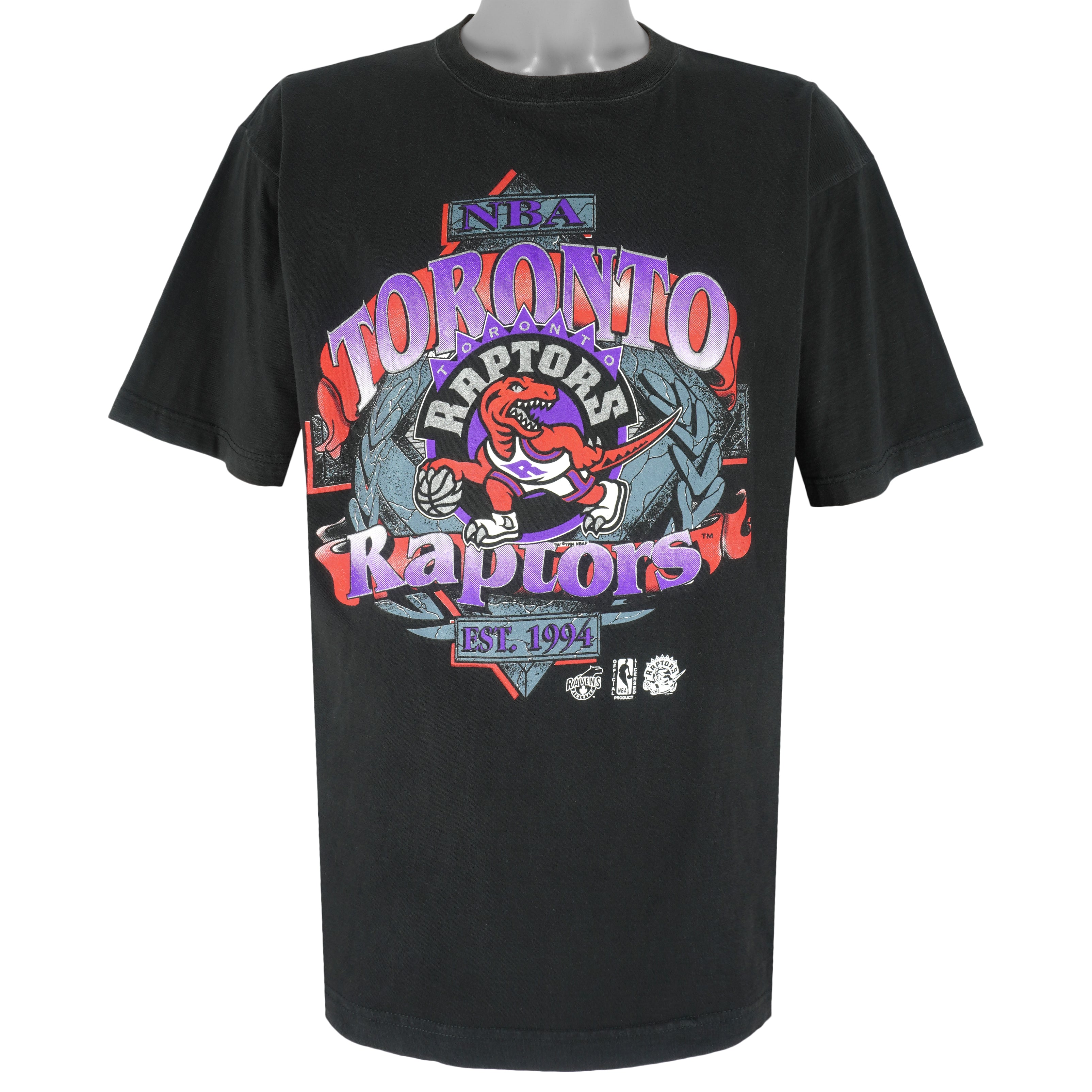 Vtg '94 TORONTO RAPTORS NBA Back Print Salem T-Shirt XL (Deadstock)