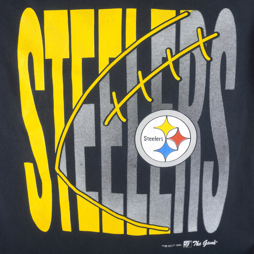 NFL (The Game) - Pittsburgh Steelers Single Stitch T-Shirt 1994 Large Vintage Retro Football