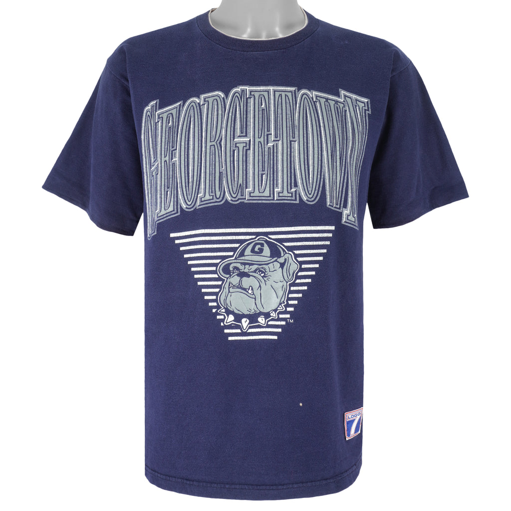NCAA (Logo 7) - Georgetown Hoyas Spell-Out T-Shirt 1990s Large Vintage College