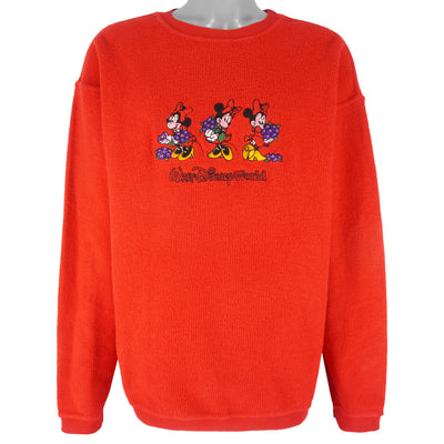 Disney - Minnie Mouse Embroidered Crew Neck Sweatshirt 1990s Large