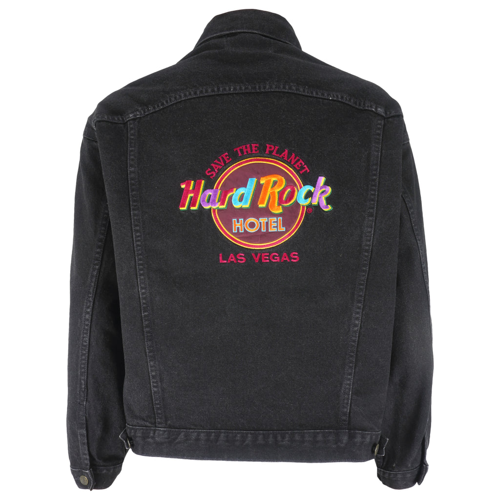 Vintage - Hard Rock Cafe Las Vegas Embroidered Denim Jacket 1990s Large Vintage Retro