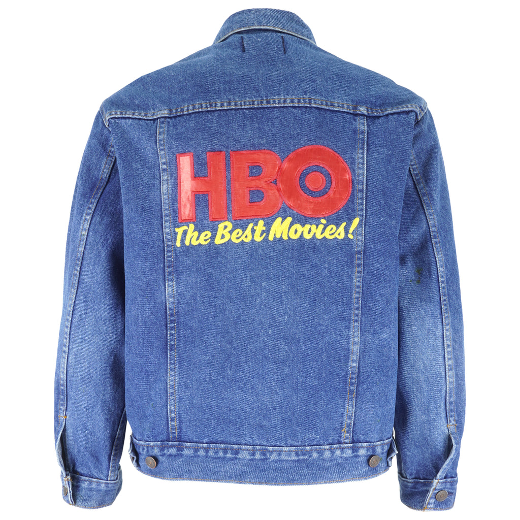 Vintage - HBO The Best Movies Denim Jacket 1990s Medium Vintage Retro