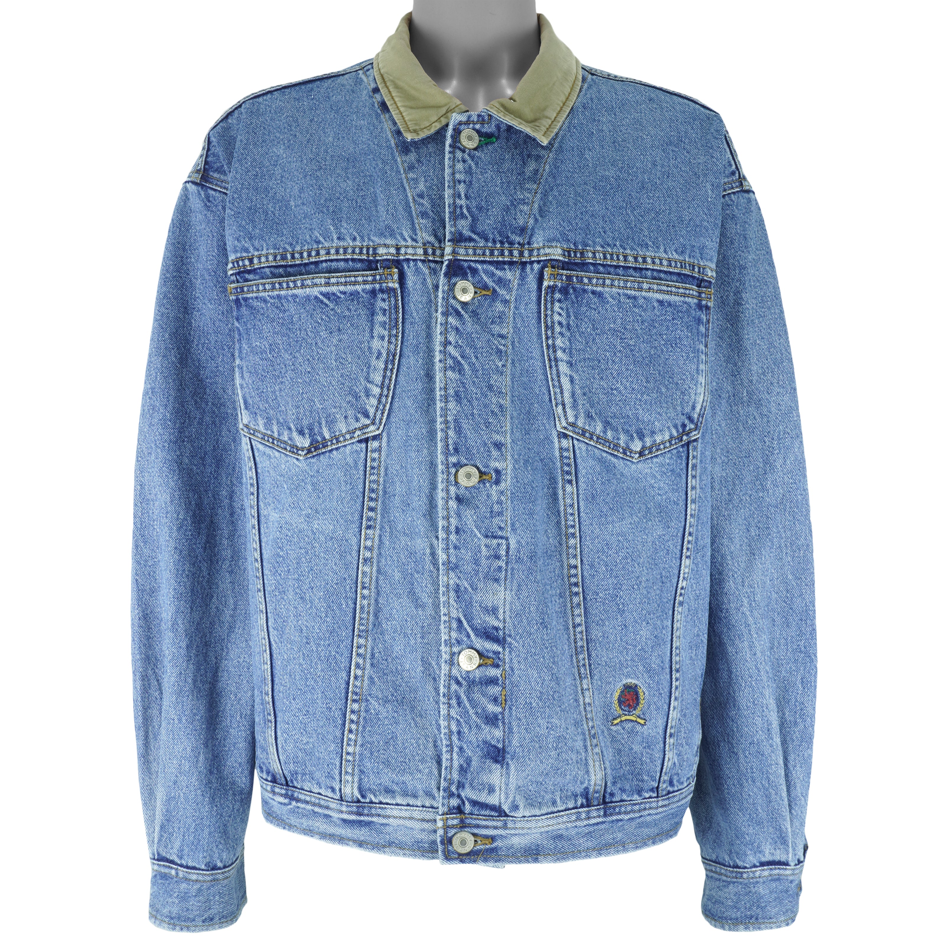 Tommy Hilfiger - Button-Up Denim Jacket 1990s X-Large Vintage Retro