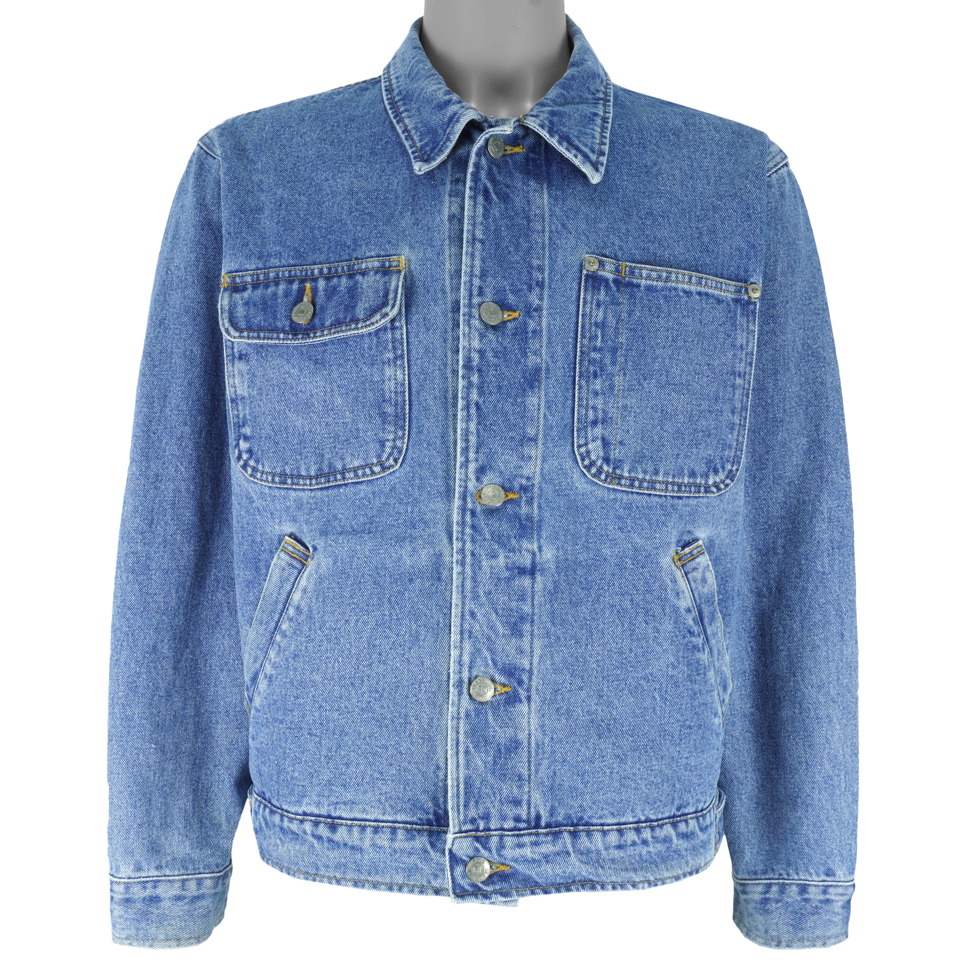 Ralph Lauren (Polo) - Blue Button-Up Denim Jacket 1990s Medium Vintage Retro