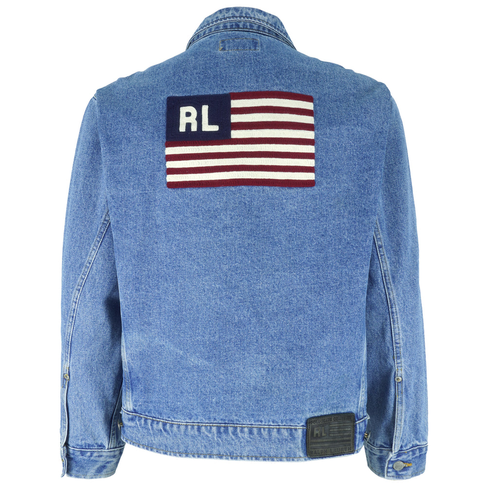 Ralph Lauren (Polo) - Blue Button-Up Denim Jacket 1990s Medium Vintage Retro