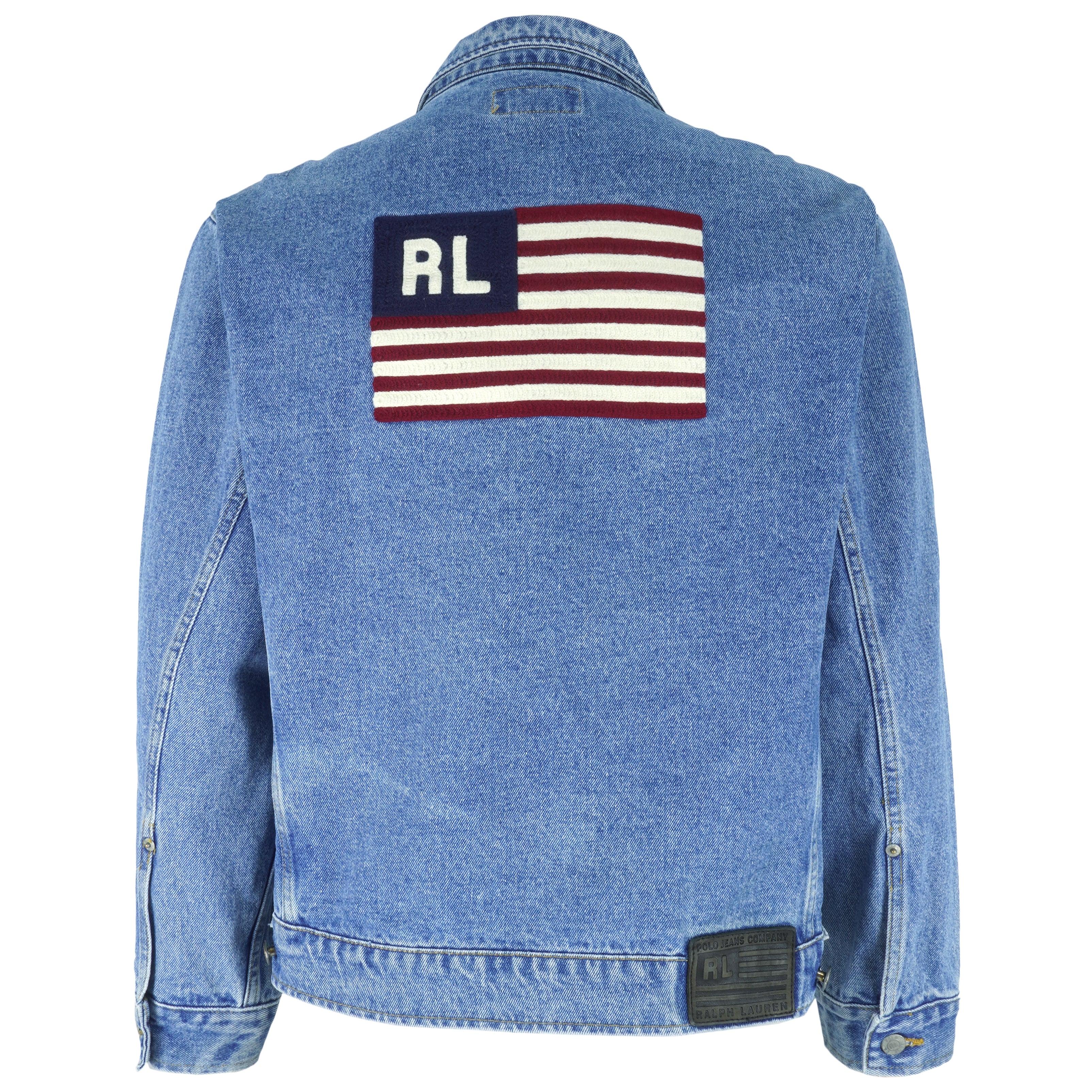 Ralph Lauren (Polo) - Blue Button-Up Denim Jacket 1990s Medium Vintage Retro
