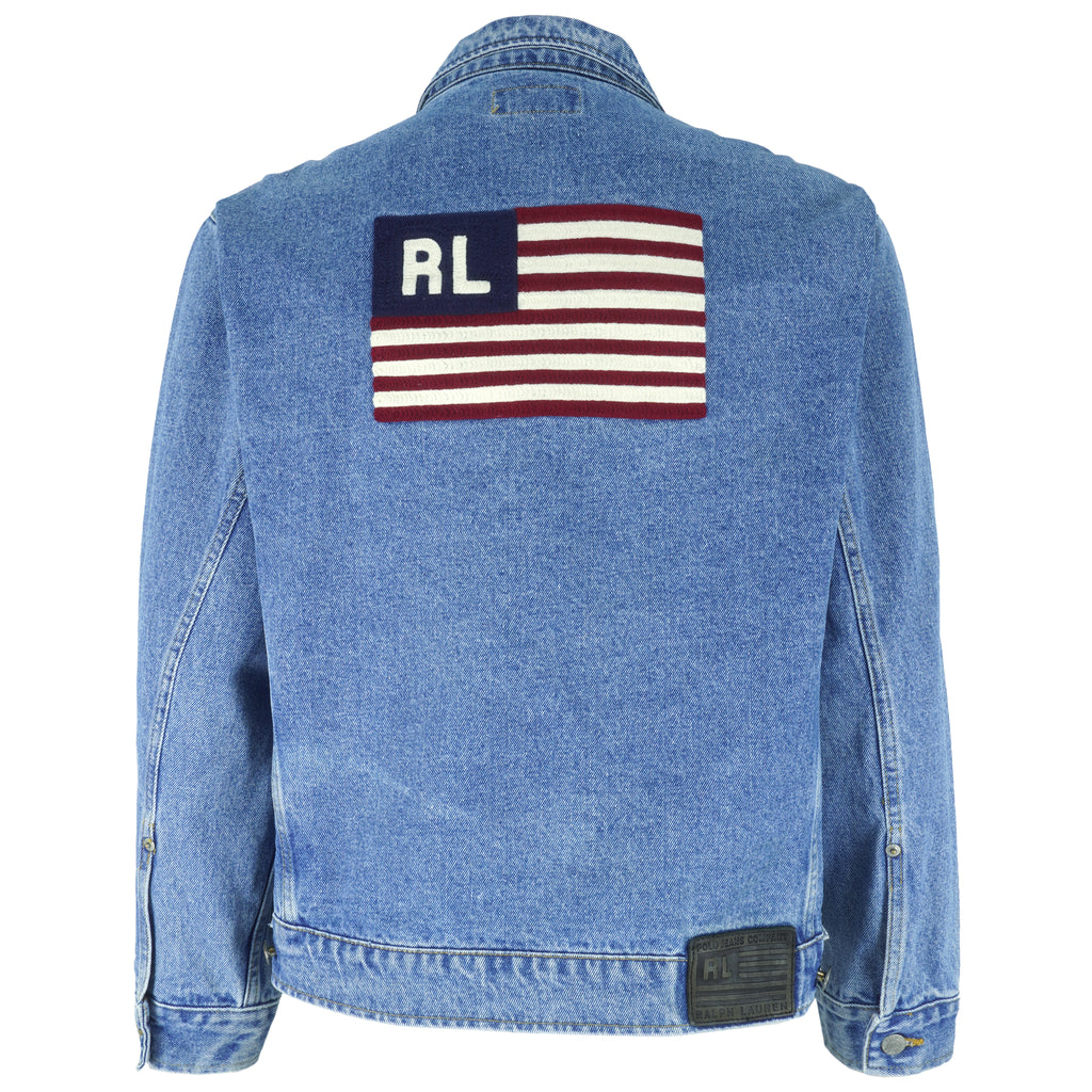 Ralph Lauren (Polo) - Blue Button-Up Denim Jacket 1990s Medium Vintage Retro
