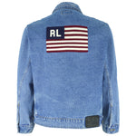 Ralph Lauren (Polo) - Blue Button-Up Denim Jacket 1990s Medium Vintage Retro
