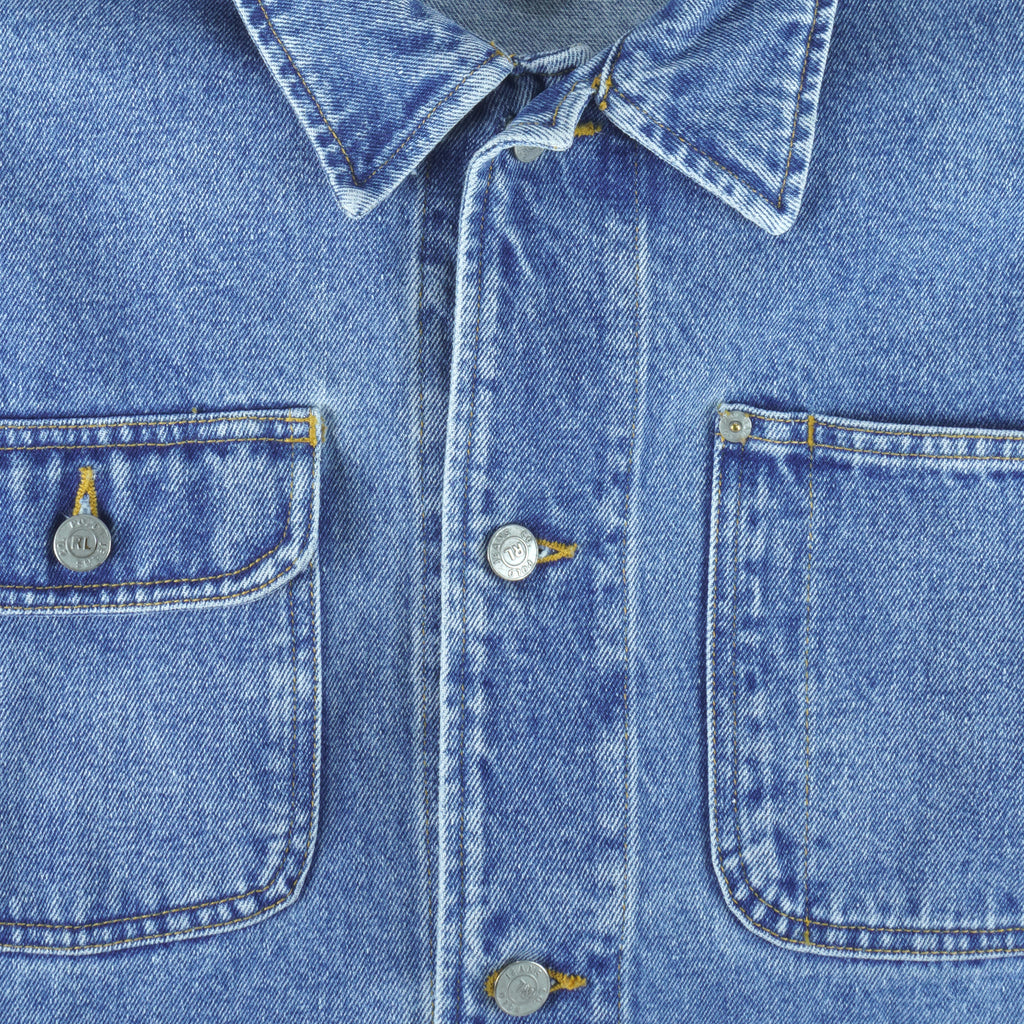 Ralph Lauren (Polo) - Blue Button-Up Denim Jacket 1990s Medium Vintage Retro