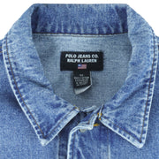 Ralph Lauren (Polo) - Blue Button-Up Denim Jacket 1990s Medium Vintage Retro