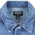 Ralph Lauren (Polo) - Blue Button-Up Denim Jacket 1990s Medium Vintage Retro