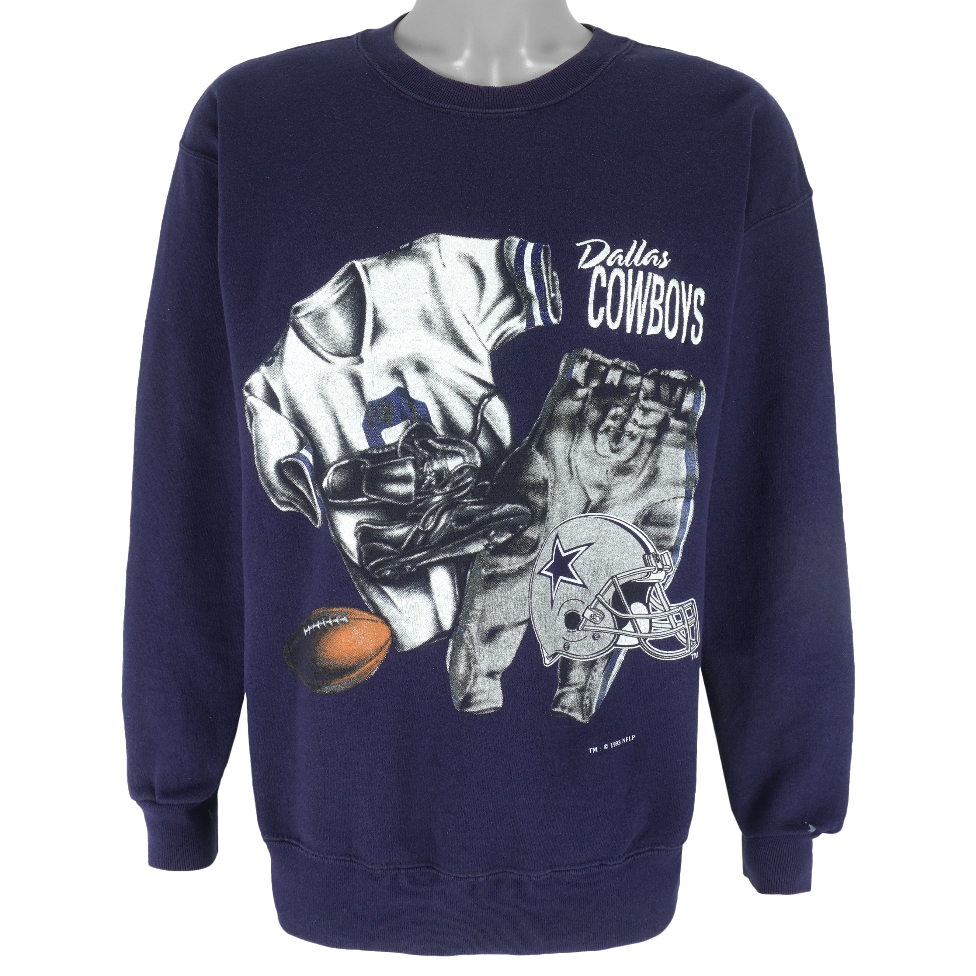 NFL (Home Team) - Dallas Cowboys Crew Neck Sweatshirt 1993 Medium Vintage Retro Football