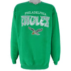 NFL (Galt Sand) - Philadelphia Eagles Embroidered Spell-Out Crew Neck Sweatshirt 1990s Medium Vintage Football