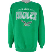 NFL (Galt Sand) - Philadelphia Eagles Embroidered Spell-Out Crew Neck Sweatshirt 1990s Medium Vintage Football