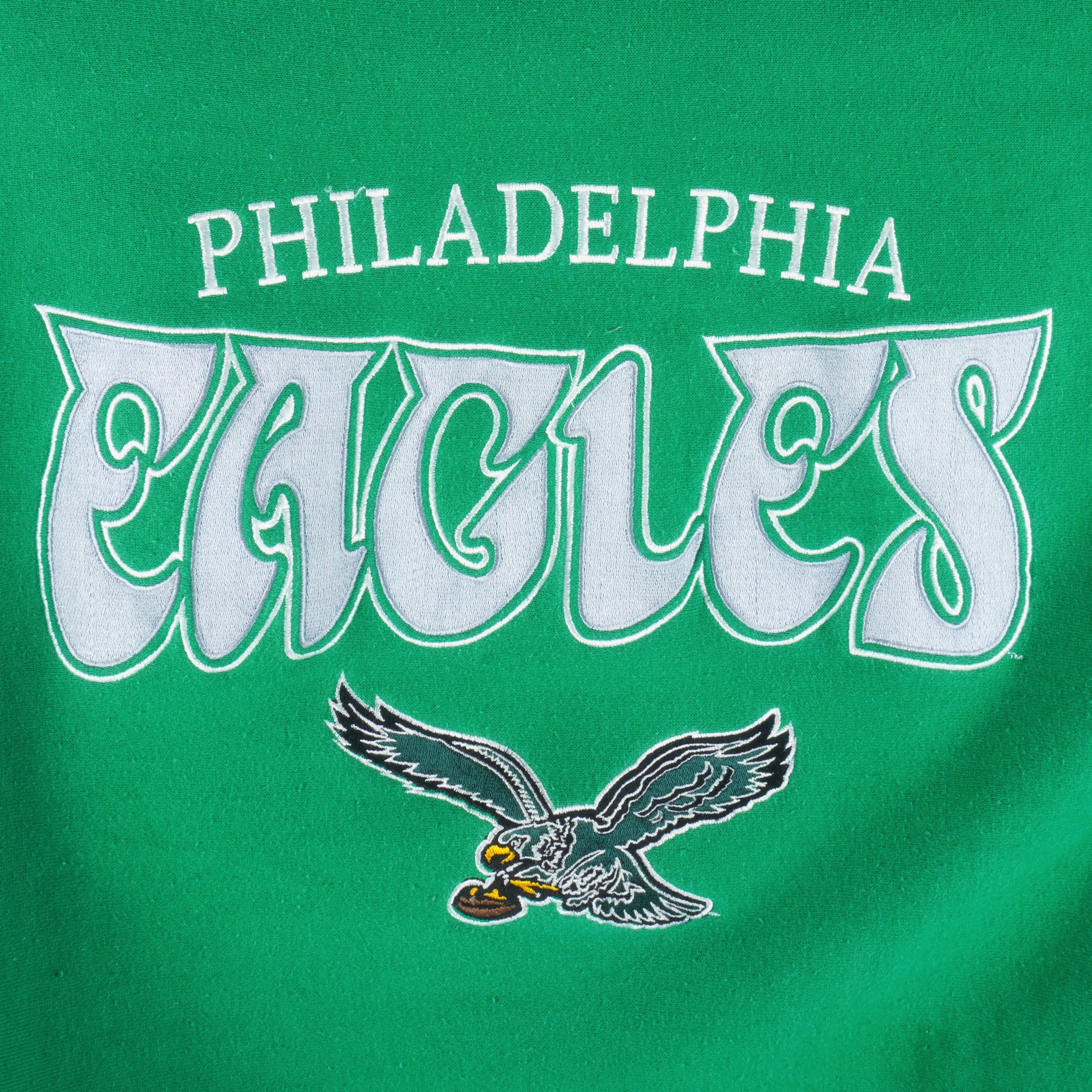 NFL (Galt Sand) - Philadelphia Eagles Embroidered Spell-Out Crew Neck Sweatshirt 1990s Medium Vintage Football