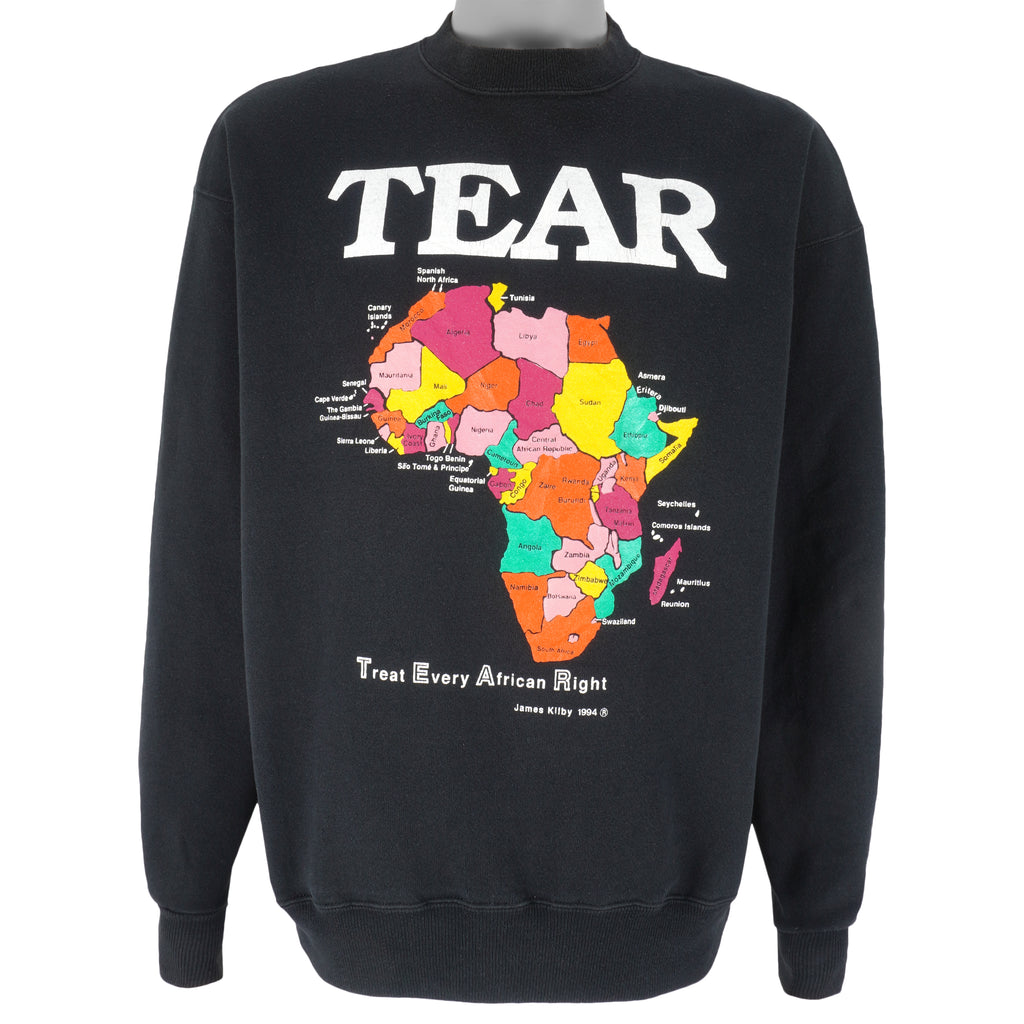 Vintage (Hanes) - Tear Treat African Right Crew Neck Sweatshirt 1994 X-Large Vintage Retro