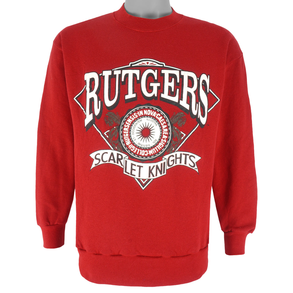 NCAA (Signal Sports) - Rutgers Scarlet Knights Crew Neck Sweatshirt 1990s Large Vintage College Football